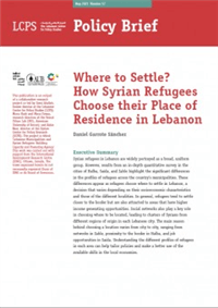 Where to Settle? How Syrian Refugees Choose their Place of Residence in Lebanon