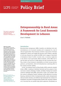 Entrepreneurship in Rural Areas: A Framework for Local Economic Development in Lebanon